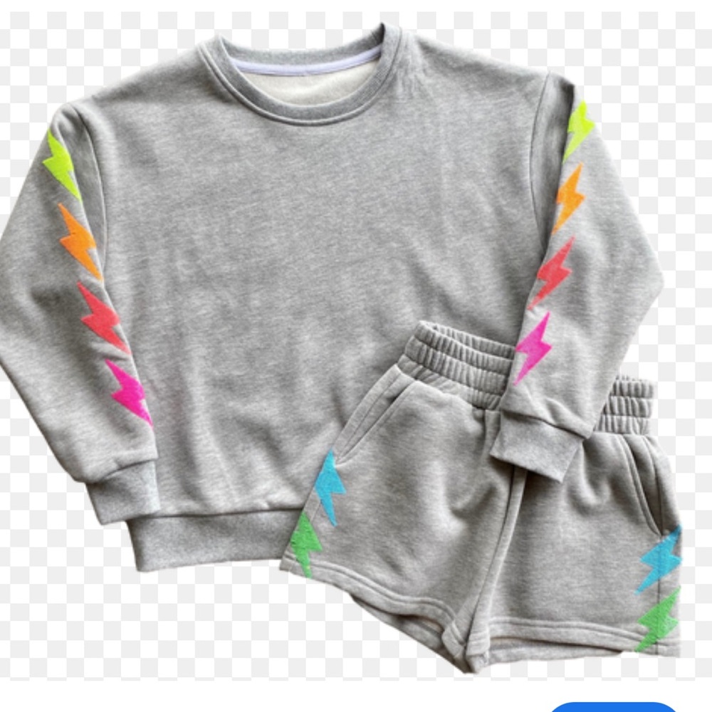 Queen of Sparkles Short and Sweatshirt Set Lightning Bolts